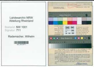 Entnazifizierung Wilhelm Rademacher, geb. 10.01.1900 (Lehrer)