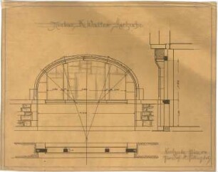 Billing, Hermann; Karlsruhe, Amalienstr. 67; Haus Walter - Fenster (Grundriss; Ansicht; Schnitt)