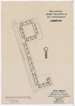Wohnhausbebauung »Arado« Am Artilleriedepot, Brandenburg: Lageplan
