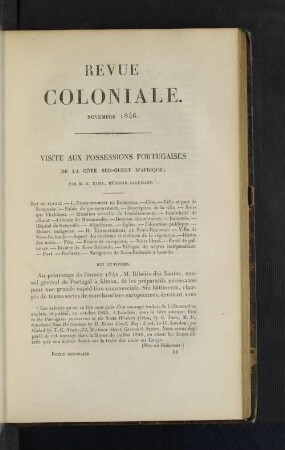 Visite aux possessions portugaises.