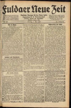 Ausgabe vom Montag, den 08. Mai 1922.
