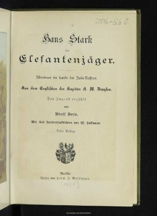 Hans Stark der Elefantenjäger : Abenteuer im Lande der Zulu-Kaffern