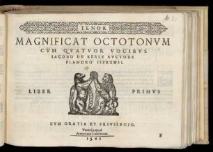 Jacobus de Kerle: Magnificat octo tonum cum quatuor vocibus. Liber primus. Tenor