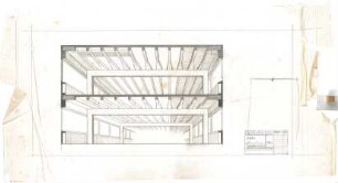 Schneider - Esleben, Paul; Düsseldorf, ARAG - Platz 1 (ehem. Brehmstr. 110); ARAG - Stufenhochhaus, Allgemeine Versicherungs-AG, Hauptverwaltung - Deckenkonstruktion Flachbau (Perspektive)