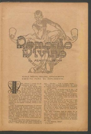 Demonio divino : Novela inédita, original, especialmente escrita para "El Suplemento". - Ilustraciones de Zavattaro