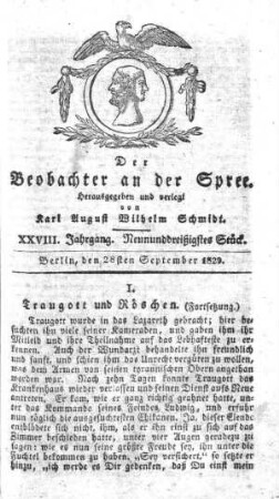 39. Stueck, 28. September 1829