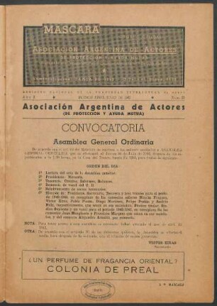 Convocatoria : Asamblea General Ordinaria