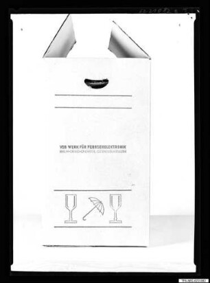 Karton-Bildröhre-Verpackung geöffnet, Foto 1962