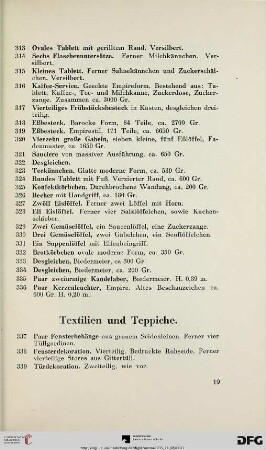 Textilien und Teppiche (Nr. 337-408)