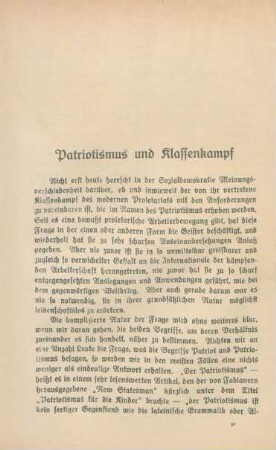 Patriotismus und Klassenkampf