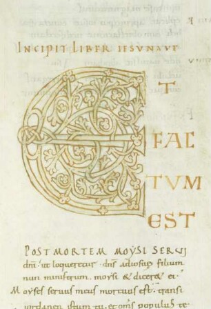 Bernward-Bibel — Schriftseite mit Initiale, Folio fol. 104v