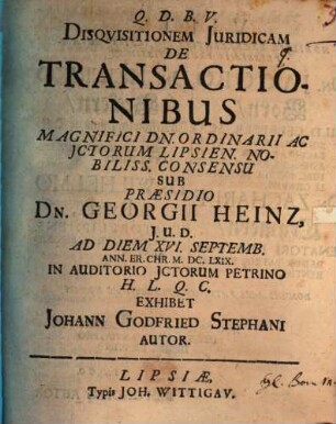 Disquisitio iur. de transactionibus