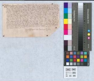 Johan Bongartz (Bungart), Bürger zu Wesel, bekundet, daß Abt Hermann ihn und seine Ehefrau Mechtelt von Hasselt zu je einer Hand mit dem Gut Kaldenberg im Kirchspiel Dingden, zum Sattelhof Rüste gehörig, behandigt hat, wie ihr verstorbener Vater Dietrich von Hasselt damit behandigt gewesen war. - Es unterschreibt der Aussteller.