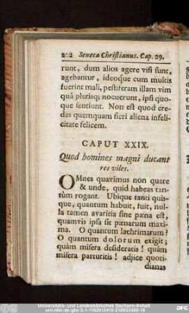 Caput XXIX. Quod homines magni ducant res viles.