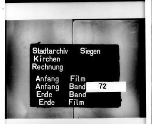 Kirchenrechnung der Stadt Siegen der Kirchmeister Johann Solbach und Hermannus Daub
