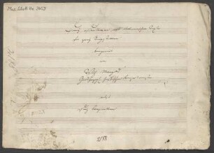 3 Duets, V (2), cemb, op. 6 - BSB Mus.Schott.Ha 2059 : [title page:] Dreÿ Duettinen mit italienischem Texte // für zweÿ Singstim̄en // komponirt // von // Wilh. Mangold // Grosherzogl. hessischem Konzertmeister. // nebst // Dreÿ Canzonetten