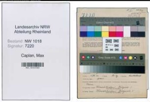 Entnazifizierung Max Caplan , geb. 29.06.1901 (Kaufmann)