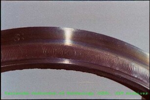 Detailaufnahme einer Schweiß- und Schliffprobe der Hauptabteilung Ingenieurtechnik (HIT)