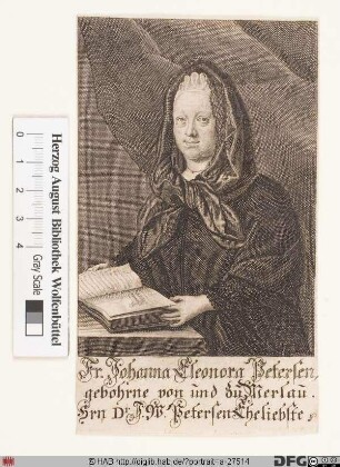 Bildnis Johanna Eleonora Petersen, geb. von u. zu Merlau
