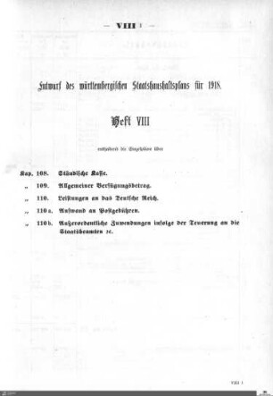 Staatshaushaltsplan 1918, Heft 8