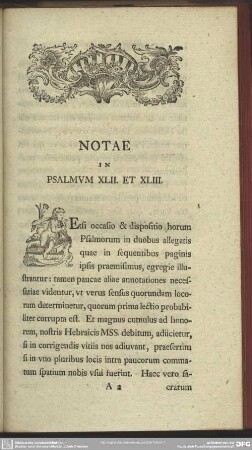 Notae In Psalmum XLII. Et XLIII.