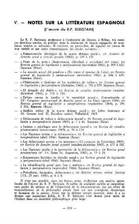 579-580, V. Notes sur la litérature espagnole