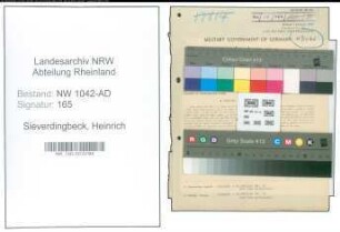Entnazifizierung Heinrich Sieverdingbeck , geb. 15.07.1893 (Landwirt)