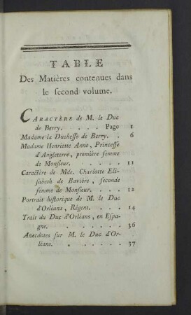 Table de Matières