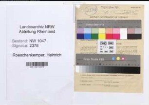 Entnazifizierung Heinrich Roeschenkemper , geb. 14.06.1903 (Schreiner)