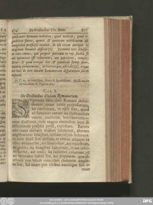 Cap. I. De Ordinibus Civium Romanorum.
