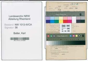 Entnazifizierung Karl Balter , geb. 26.05.1907 (Kraftfahrer)