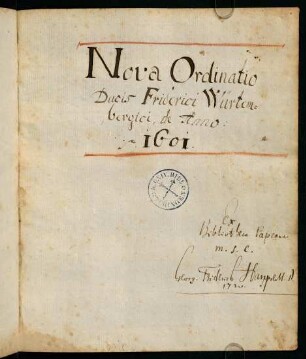 Titel und Provenienzvermerk.