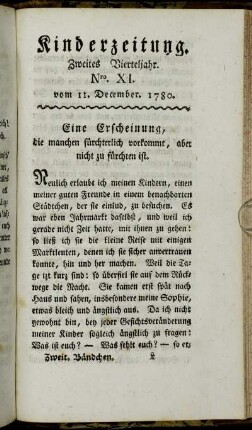 Nro. XI. vom 11. December 1780