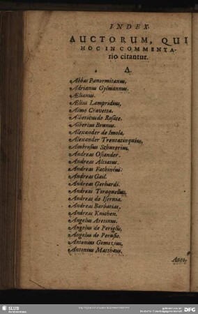 Index Auctorum, Qui Hoc In Commentario citantur