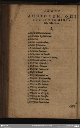 Index Auctorum, Qui Hoc In Commentario citantur