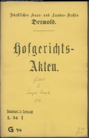 Gillot, Advokat gegen Hofjuden Joseph Isaak - Notariatsgebühren