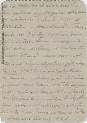 Brief von Paul Wegener an Ernst Pietsch vom 02.12.1914.