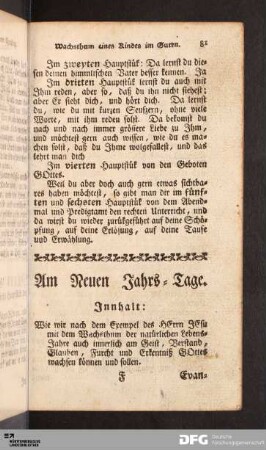 Am Neuen Jahrs-Tage