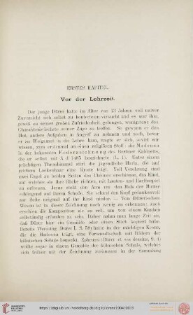 Erstes Kapitel: Vor der Lehrzeit