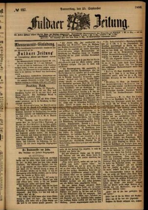Ausgabe vom Donnerstag, den 23. September 1886.