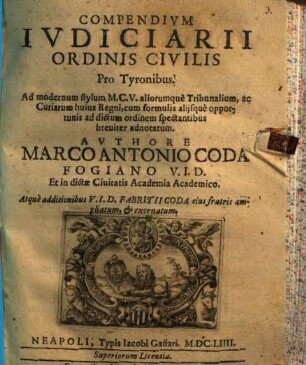 Compendium judiciarii Ordinis civilis ...