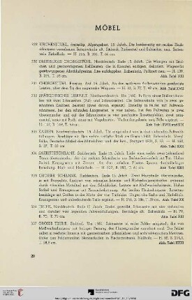 IV. Möbel (Nr. 329-402)