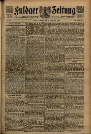 Erste Ausgabe vom Mittwoch, den 24. November 1909.