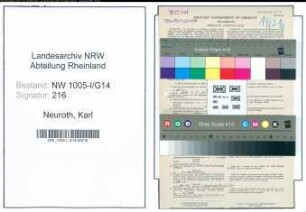Entnazifizierung Karl Neuroth , geb. 24.12.1892 (Postschaffner)