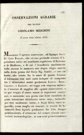 Osservazioni Agrarie del 1833