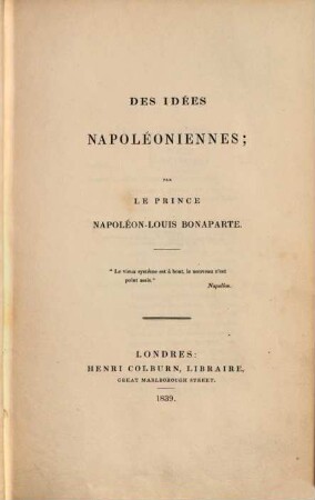 Des idées Napoléoniennes