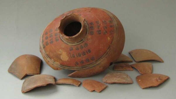 Fragments of a clay vessel