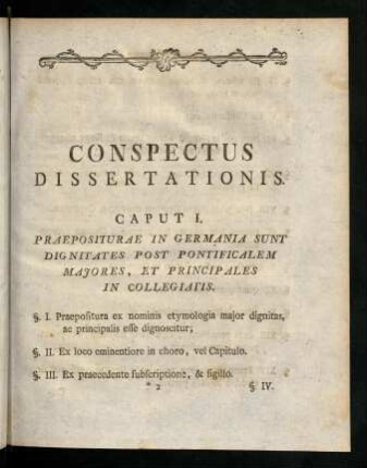 Conspectus Dissertationis