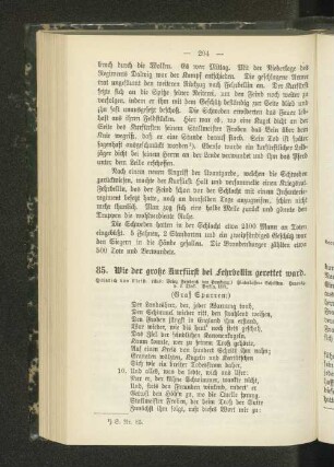85. Wie der große Kurfürst bei Fehrbellin gerettet ward.