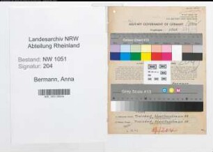 Entnazifizierung Anna Bermann , geb. 08.04.1898 (Lehrerin)